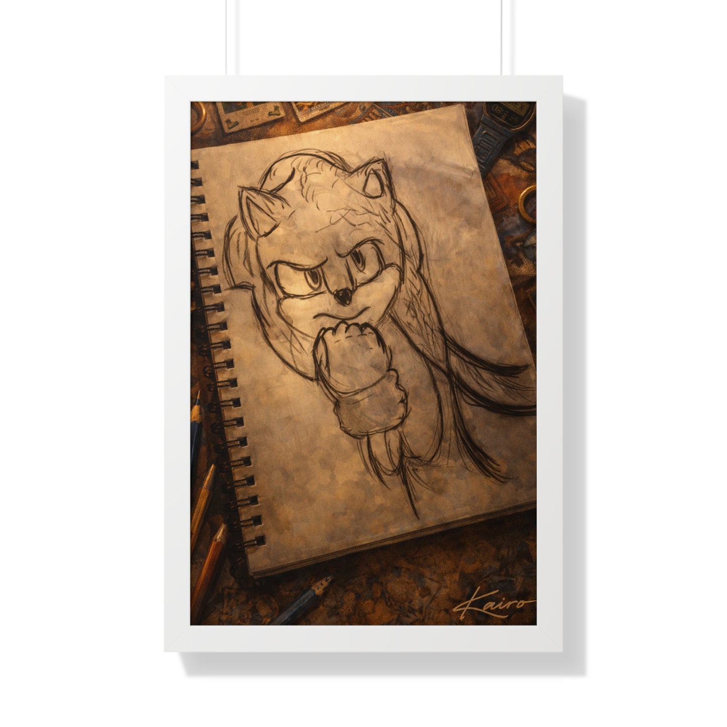 Where It Began — Framed Vertical Poster (Original Sketch, Nostalgic Artist Tribute)