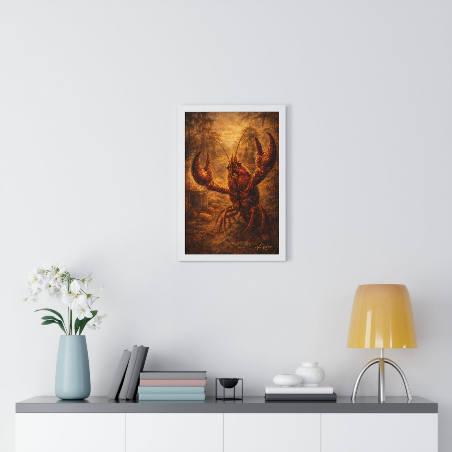 Soul of the Bayou Crawfish Poster — Louisiana Mardi Gras Art Print