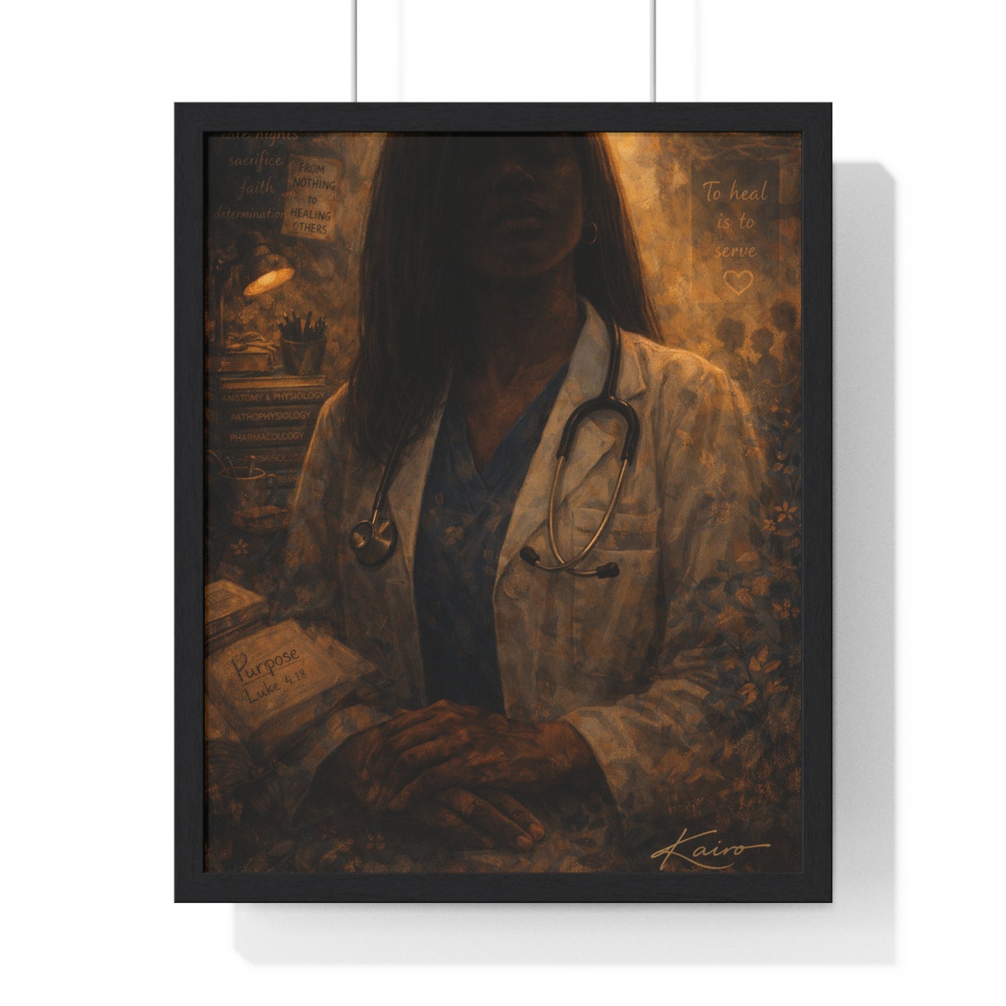 We Rise to Serve Others Framed Poster — Inspirational Healthcare Tribute