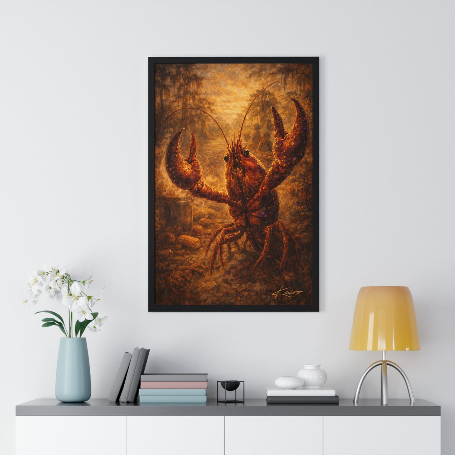 Soul of the Bayou Crawfish Poster — Louisiana Mardi Gras Art Print
