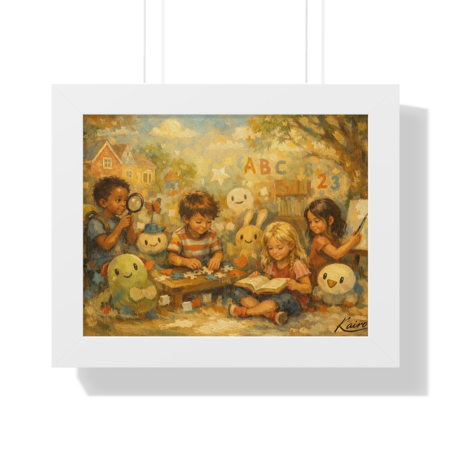 Framed Poster — 'The Curious Mind' Nostalgic Childhood Learning Art Print