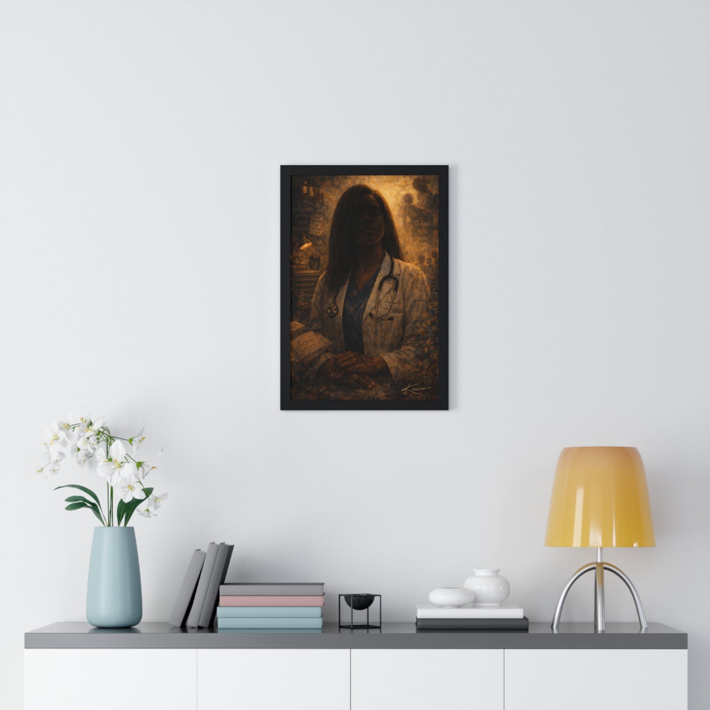 We Rise to Serve Others Framed Poster — Inspirational Healthcare Tribute