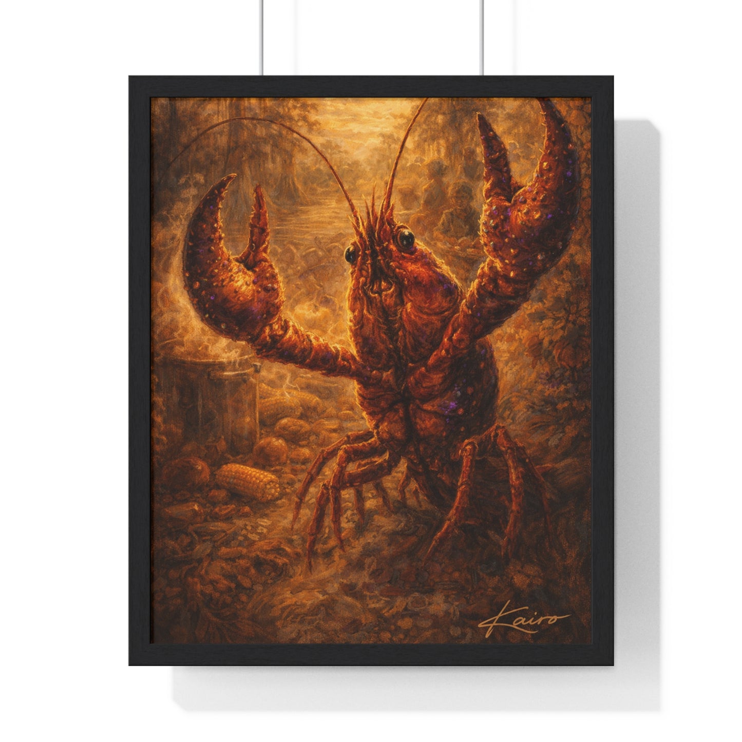 Soul of the Bayou Crawfish Poster — Louisiana Mardi Gras Art Print