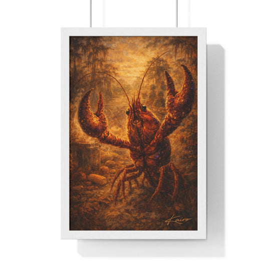 Soul of the Bayou Crawfish Poster — Louisiana Mardi Gras Art Print