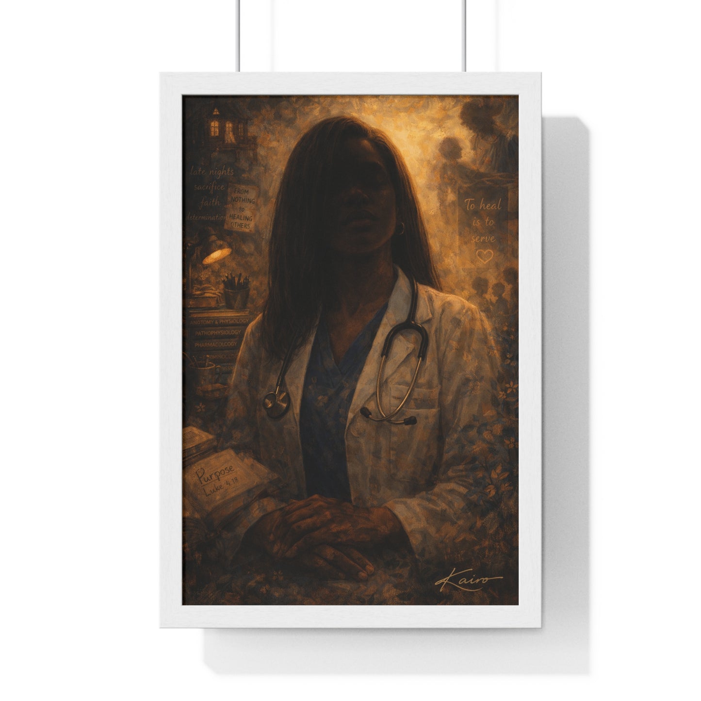 We Rise to Serve Others Framed Poster — Inspirational Healthcare Tribute