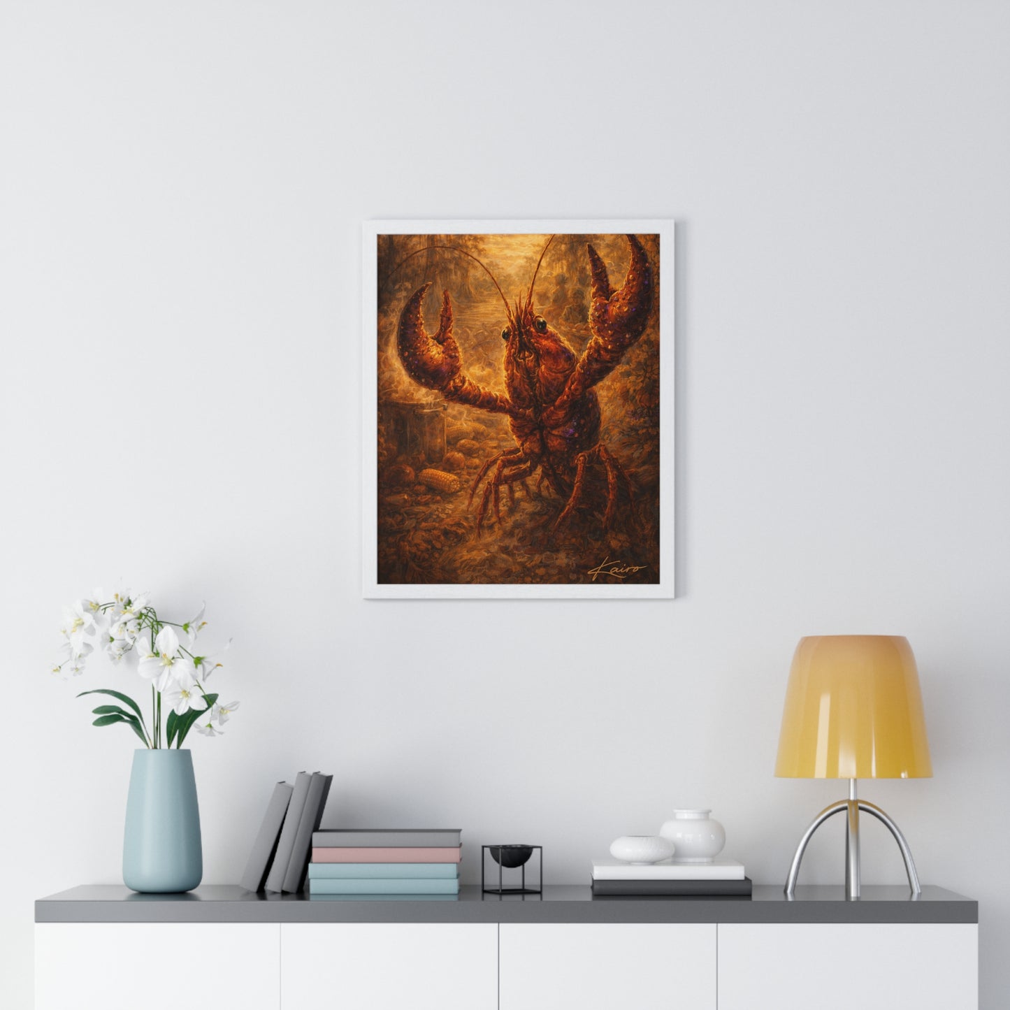 Soul of the Bayou Crawfish Poster — Louisiana Mardi Gras Art Print
