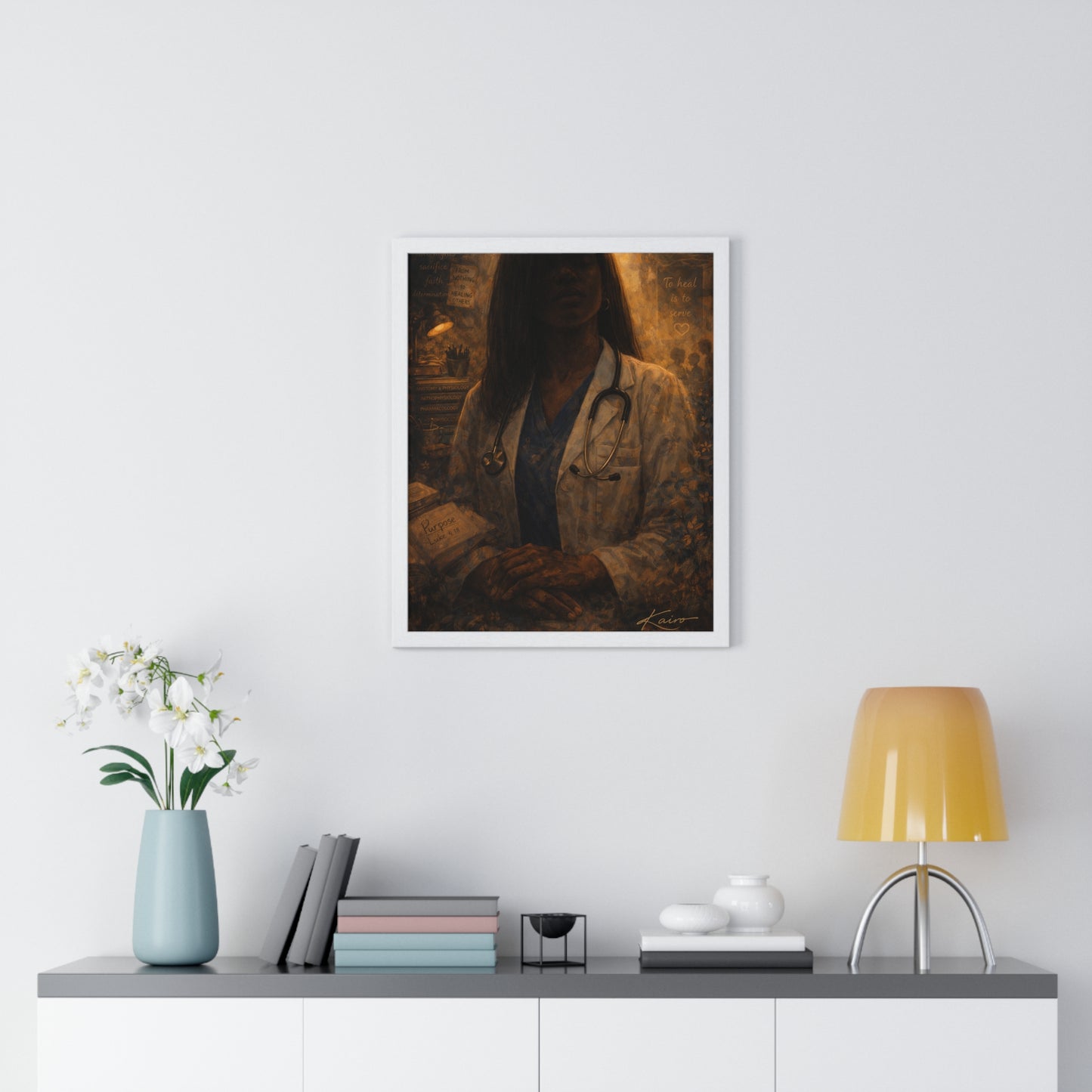 We Rise to Serve Others Framed Poster — Inspirational Healthcare Tribute