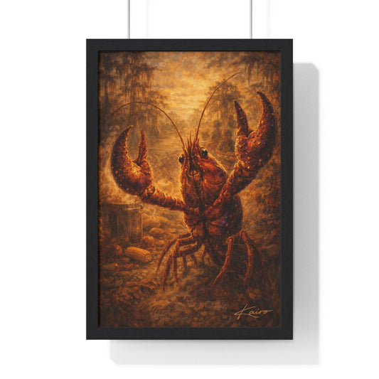 Soul of the Bayou Crawfish Poster — Louisiana Mardi Gras Art Print