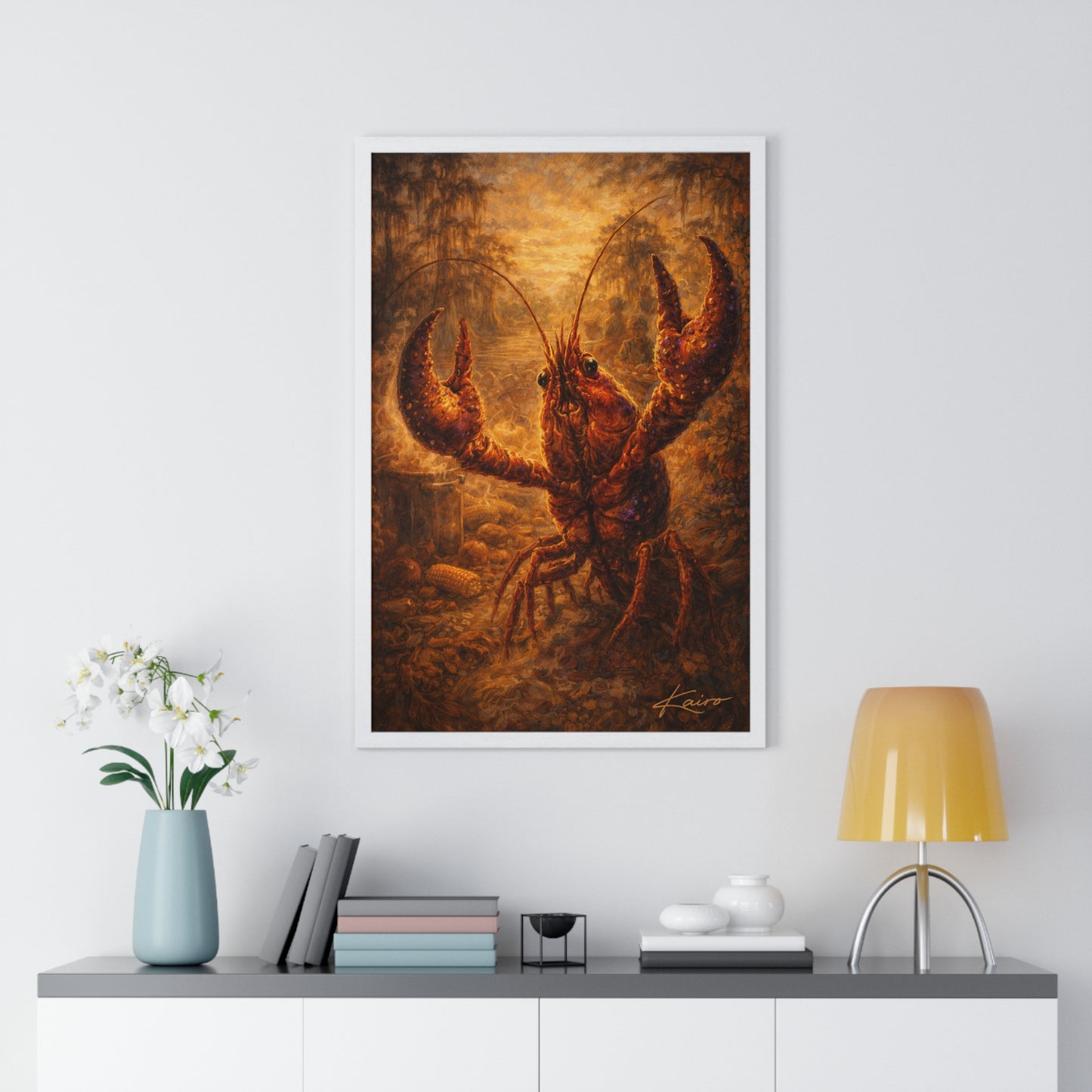 Soul of the Bayou Crawfish Poster — Louisiana Mardi Gras Art Print