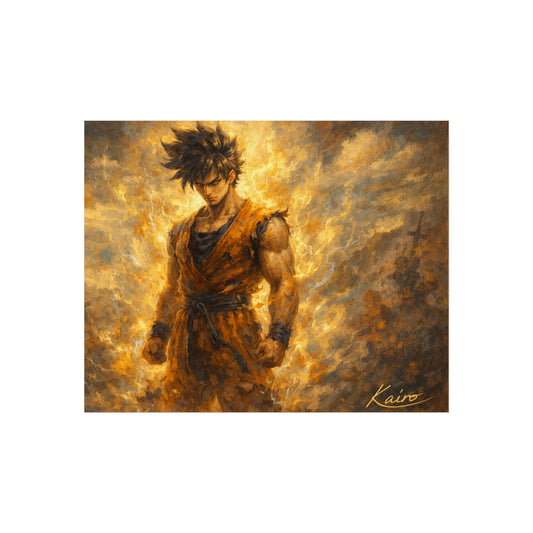 Warrior of Fiery Resolve Fine Art Poster — Resilience & Inner Strength