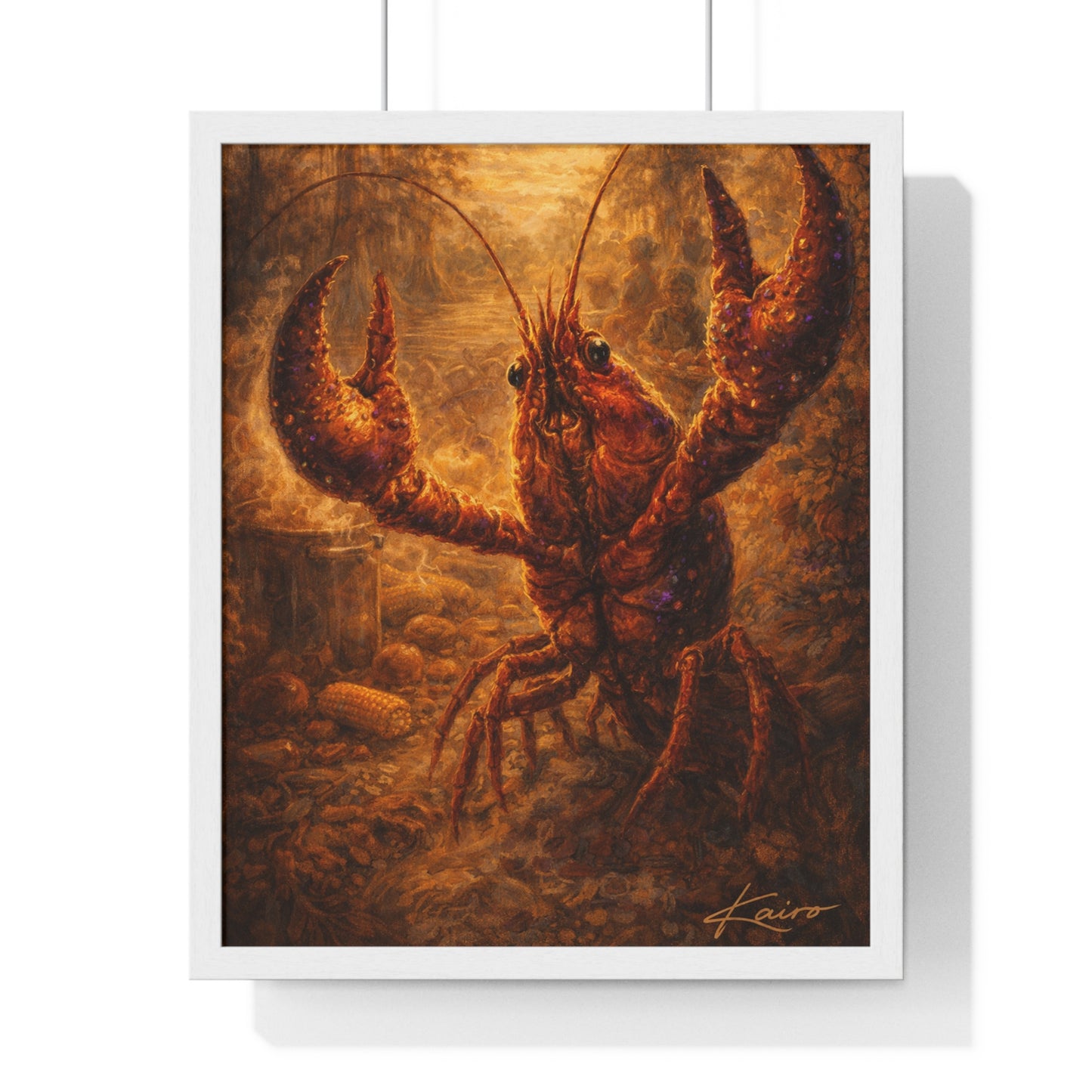 Soul of the Bayou Crawfish Poster — Louisiana Mardi Gras Art Print