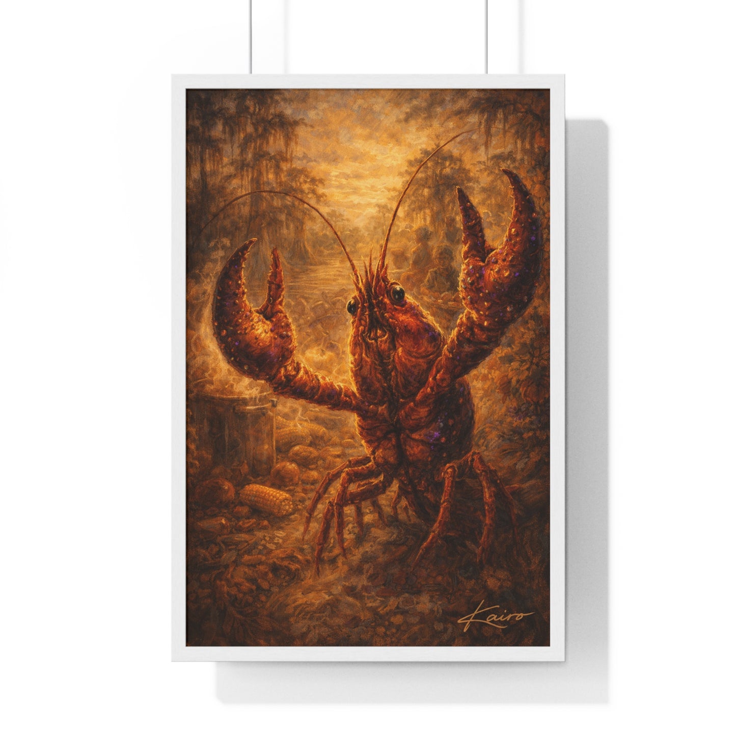 Soul of the Bayou Crawfish Poster — Louisiana Mardi Gras Art Print