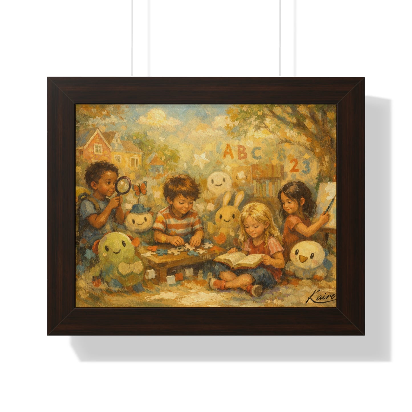 Framed Poster — 'The Curious Mind' Nostalgic Childhood Learning Art Print
