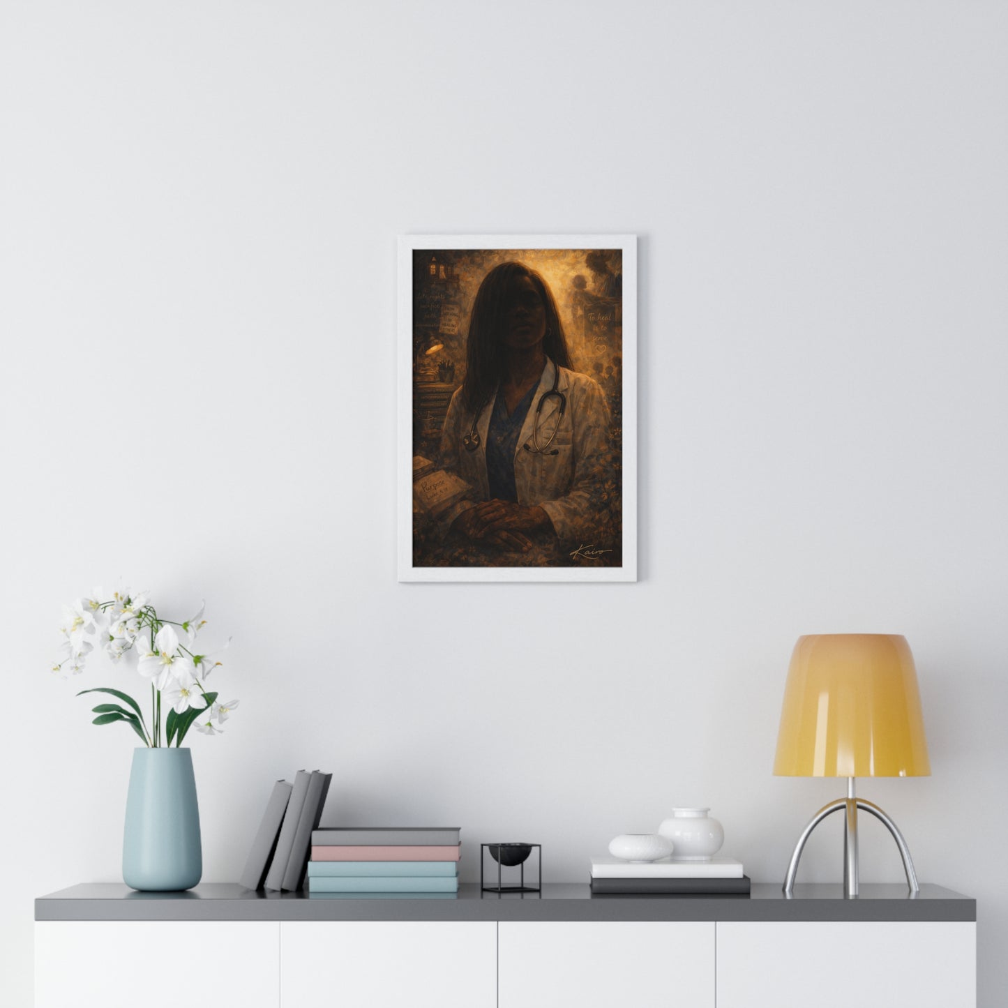 We Rise to Serve Others Framed Poster — Inspirational Healthcare Tribute