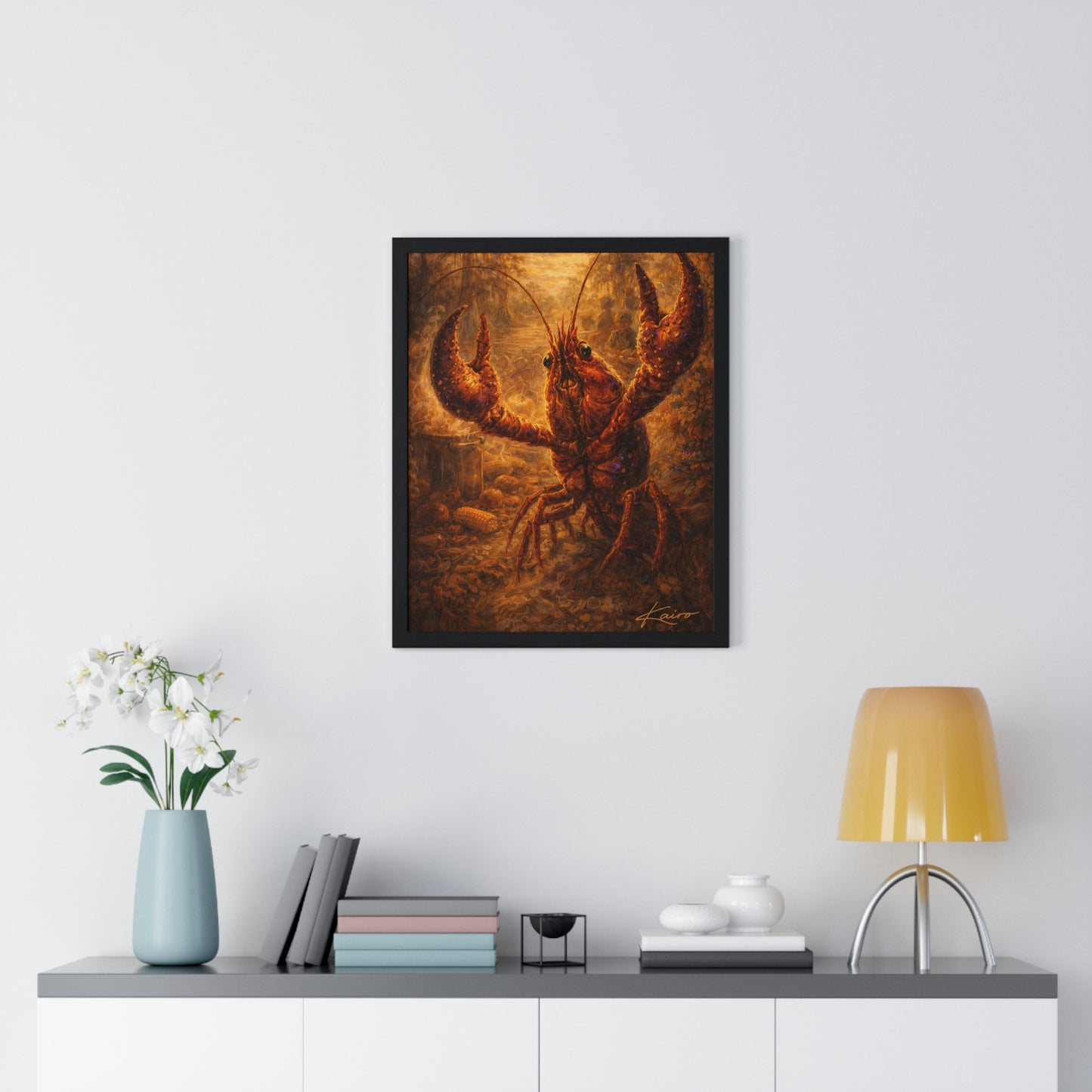 Soul of the Bayou Crawfish Poster — Louisiana Mardi Gras Art Print