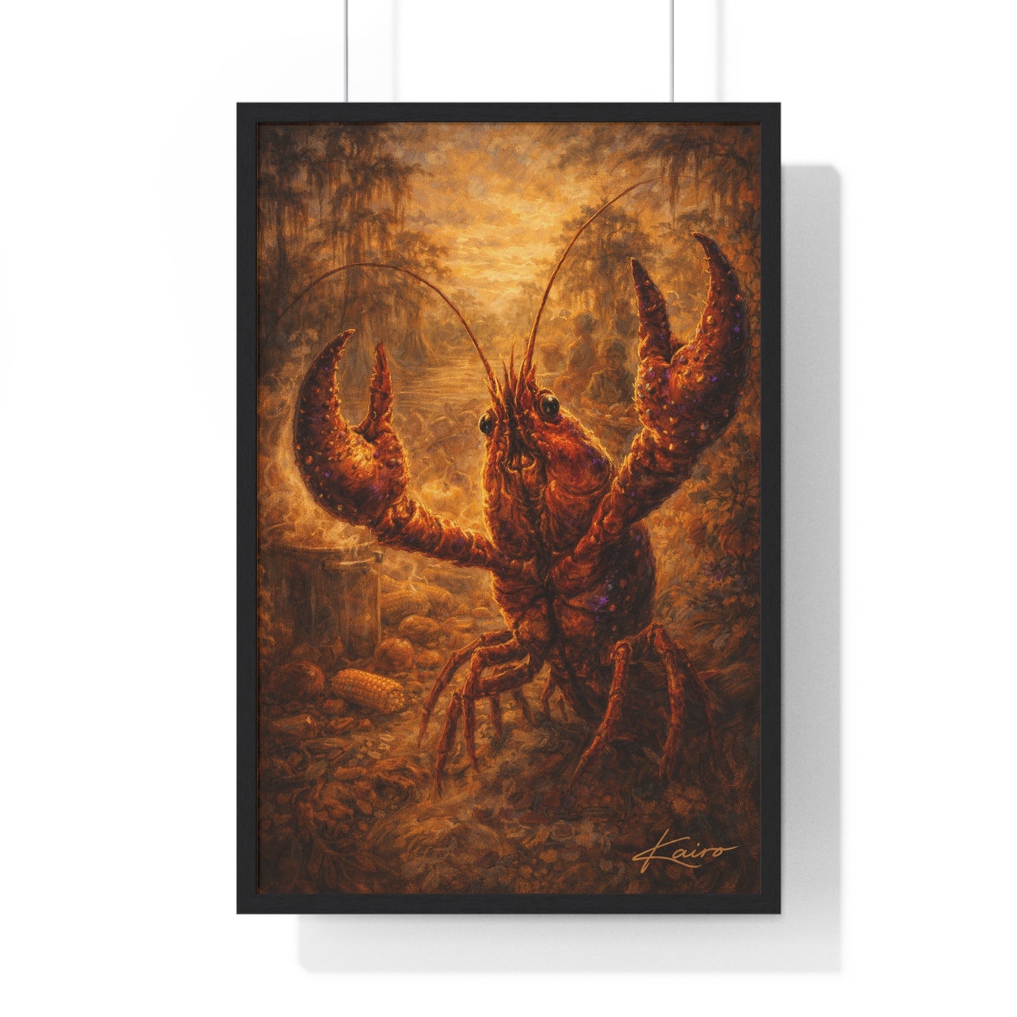 Soul of the Bayou Crawfish Poster — Louisiana Mardi Gras Art Print