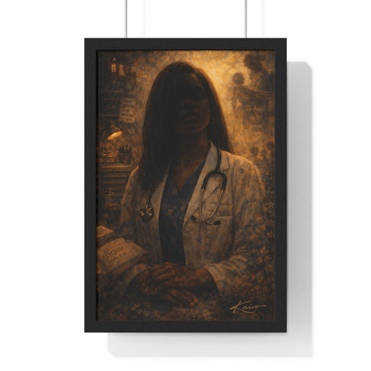 We Rise to Serve Others Framed Poster — Inspirational Healthcare Tribute