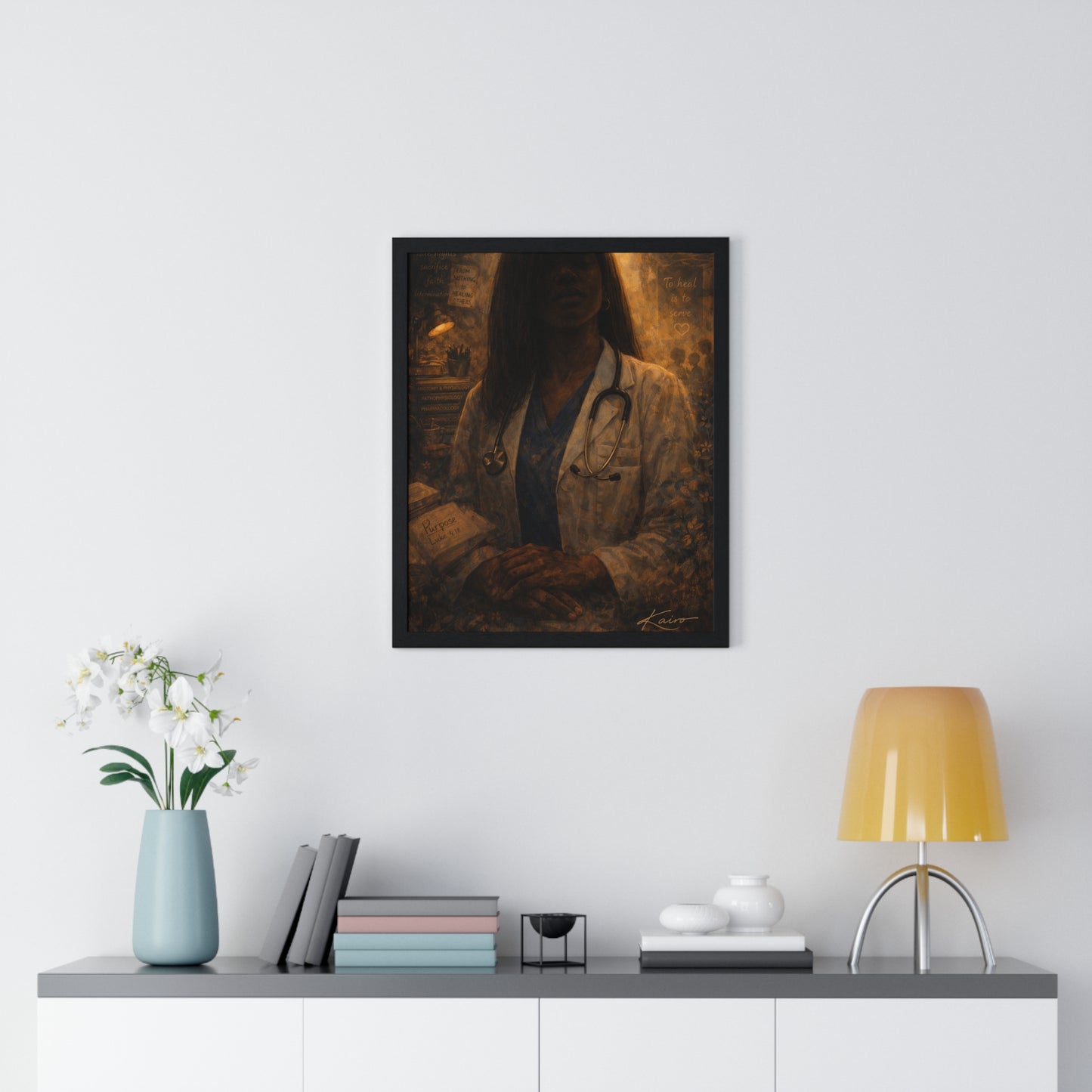 We Rise to Serve Others Framed Poster — Inspirational Healthcare Tribute