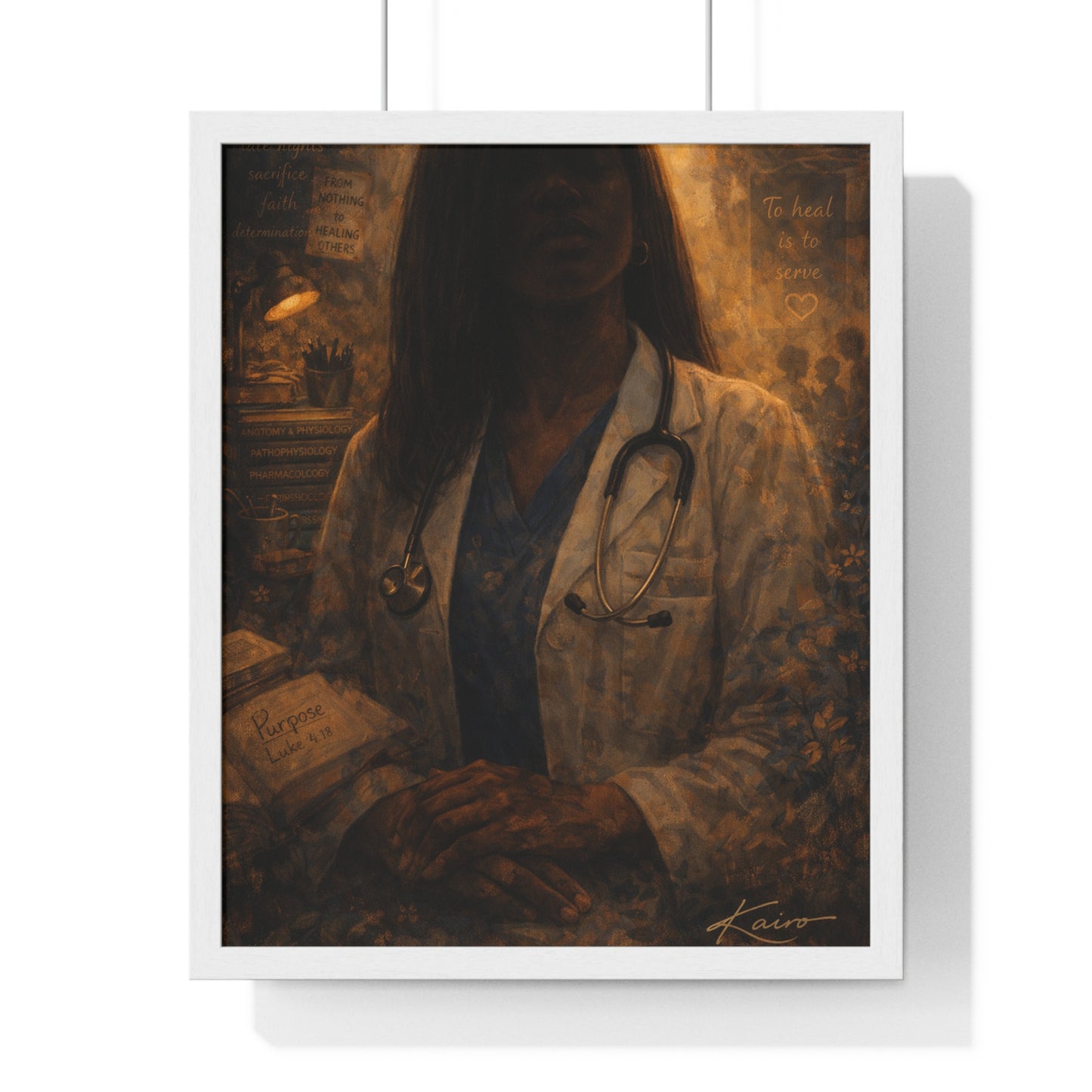 We Rise to Serve Others Framed Poster — Inspirational Healthcare Tribute